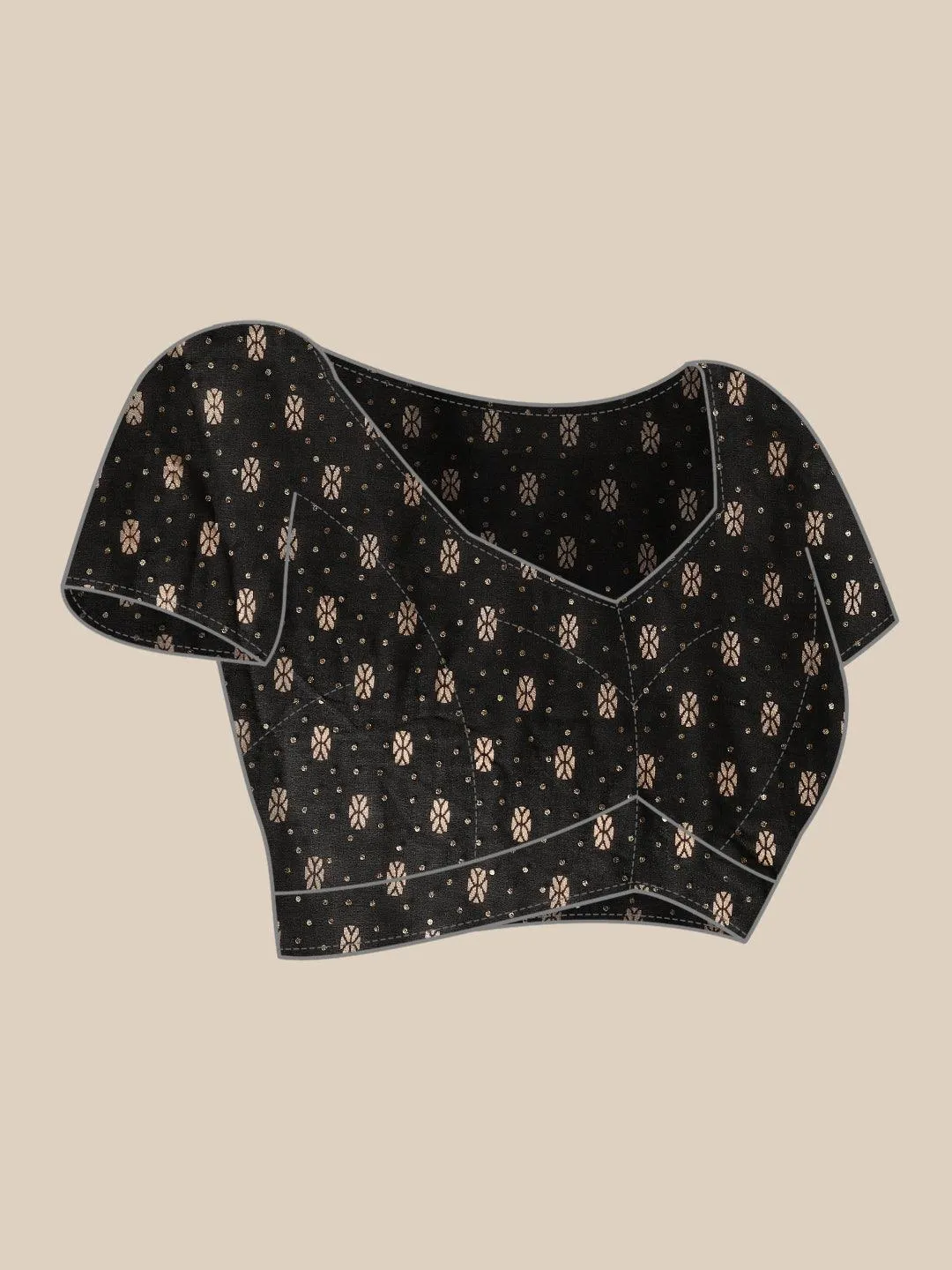 Women Black Printed Georgette Saree - Image 4