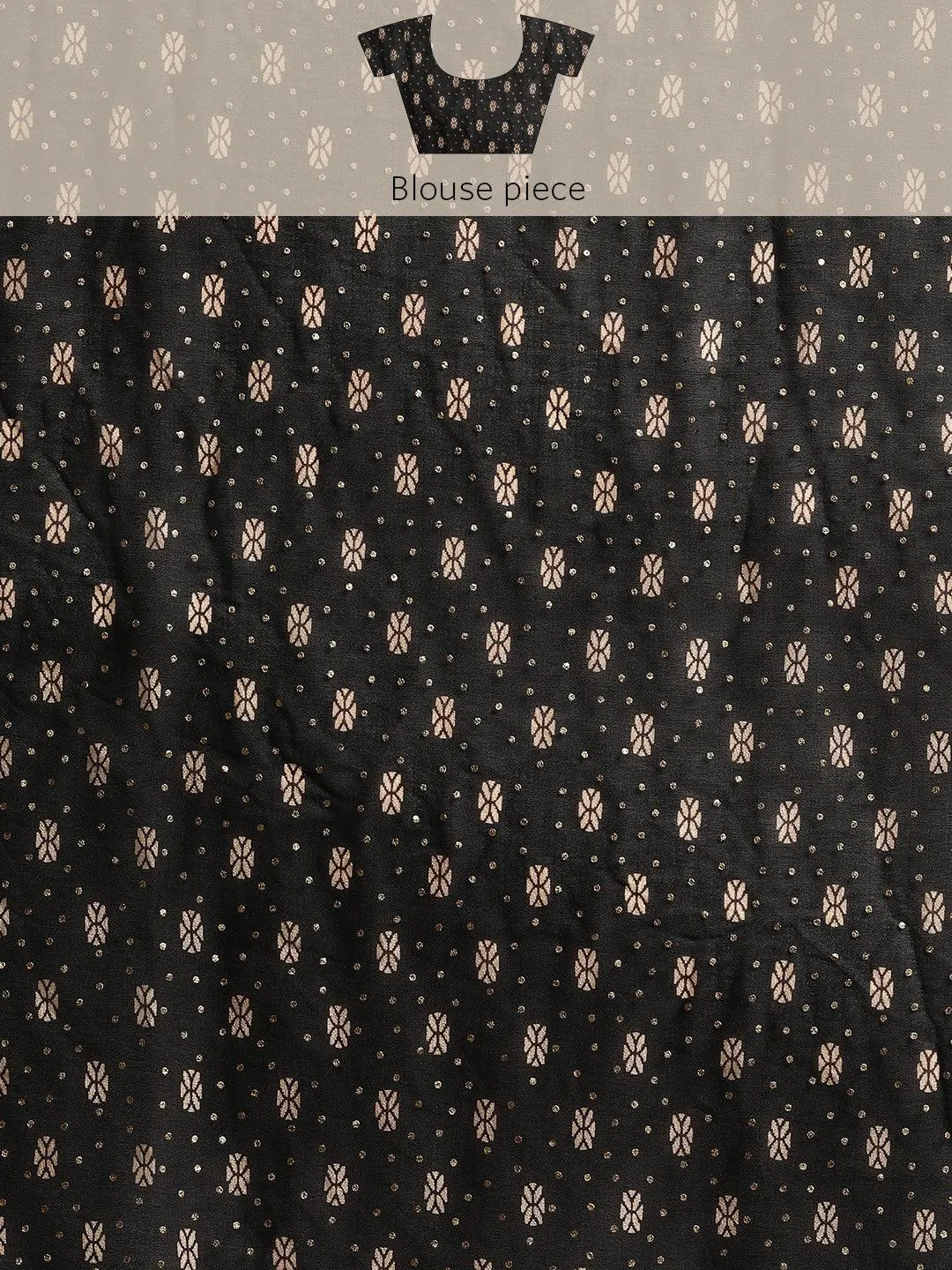 Women Black Printed Georgette Saree - Image 3