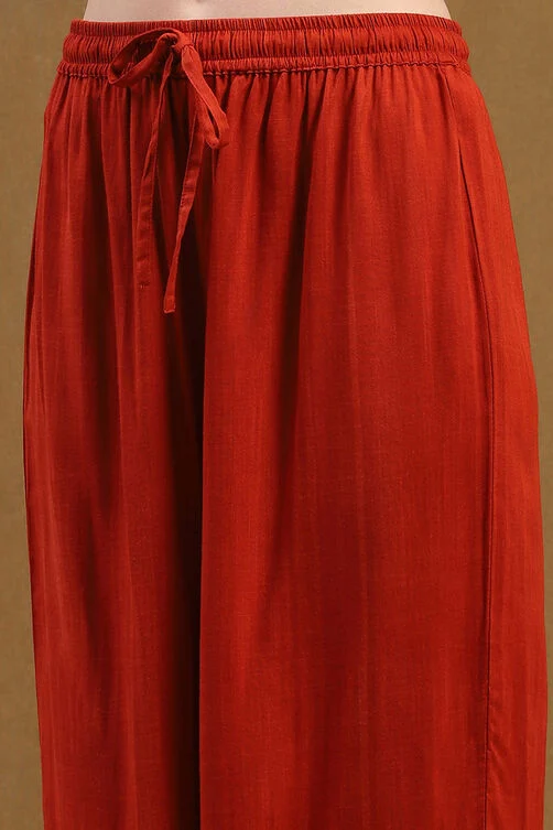 Women Red Geometric Hand-Blocked Printed Straight Kurta Set - Image 5